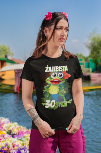 DAMSKA KOSZULKA PREZENT NA 30 URODZINY ŻAJEBISTA 30STKA TORBA GRATIS 5