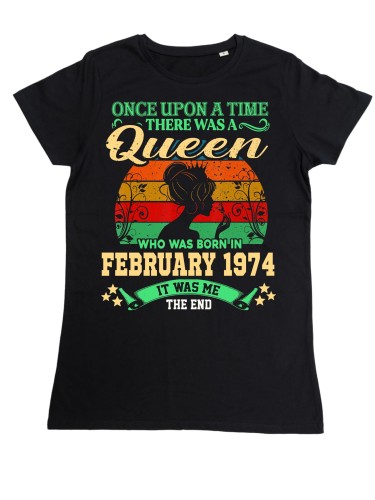 DAMSKA KOSZULKA PREZENT NA 50 URODZINY KRÓLOWA URODZONA W LUTYM 1974 TORBA GRATIS 2