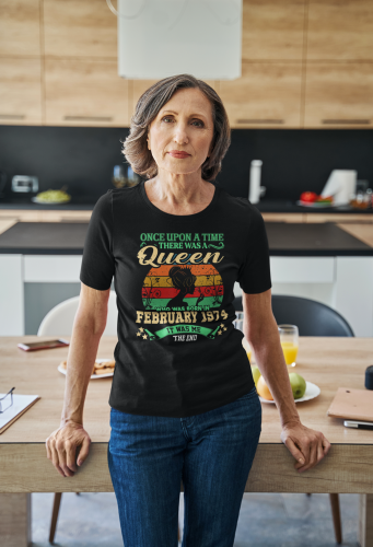 DAMSKA KOSZULKA PREZENT NA 50 URODZINY KRÓLOWA URODZONA W LUTYM 1974 TORBA GRATIS 3