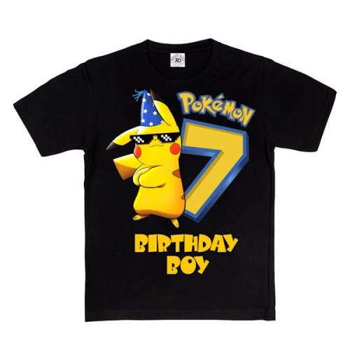 DZIECIĘCA KOSZULKA PREZENT NA 7 URODZINY DLA CHŁOPCA ANIME POKEMON PIKACHU BIRTHDAY BOY 2