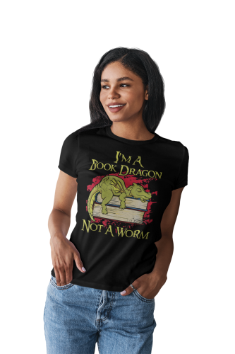 KOSZULKA DAMSKA DLA CZYTELNICZKI WIELBICIELKI KSIĄŻEK I'M A BOOK DRAGON 