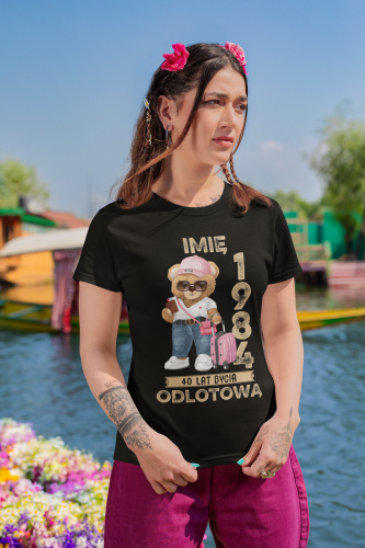 PERSONALIZOWANA DAMSKA KOSZULKA PREZENT NA 18 30 40 50 60 70 URODZINY PODAJ IMIĘ I ROK TORBA GRATIS 5