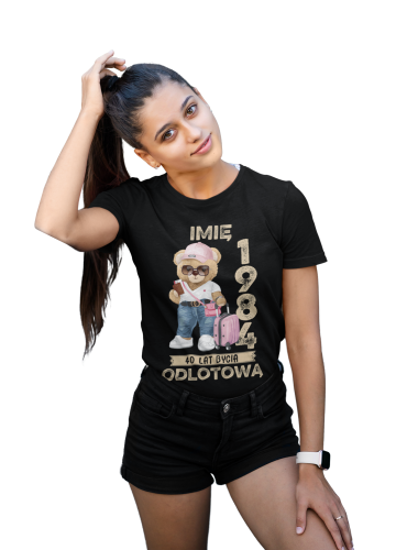 PERSONALIZOWANA DAMSKA KOSZULKA PREZENT NA 18 30 40 50 60 70 URODZINY PODAJ IMIĘ I ROK TORBA GRATIS 3