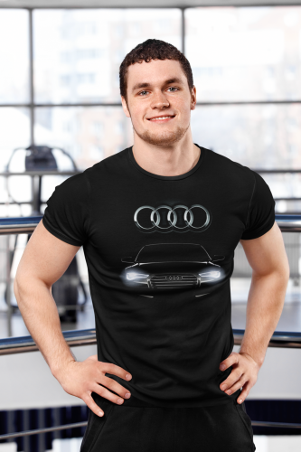 MĘSKA KOSZULKA SAMOCHODOWA AUDI ŚWIATŁA 6