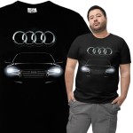MĘSKA KOSZULKA SAMOCHODOWA AUDI ŚWIATŁA