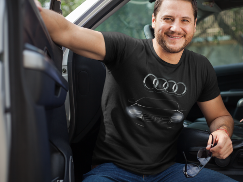 MĘSKA KOSZULKA SAMOCHODOWA AUDI ŚWIATŁA 7