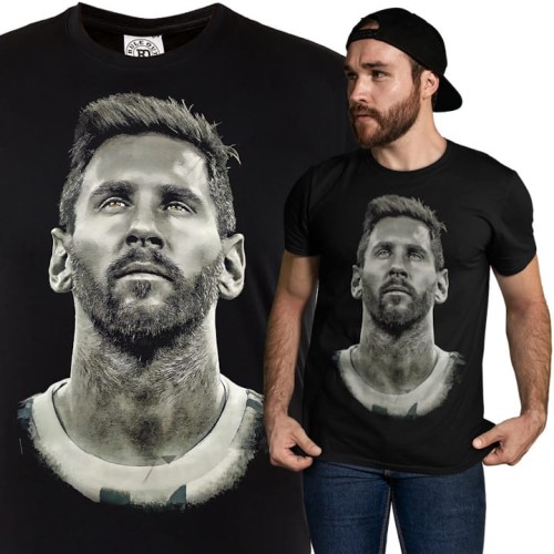 MĘSKA KOSZULKA PIŁKA NOŻNA ARGENTYNA LIONEL MESSI EFEKT SEPII 1