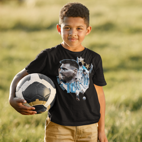 DZIECIĘCA BAWEŁNIANA KOSZULKA NA PREZENT PIŁKA NOŻNA LIONEL MESSI 10 4