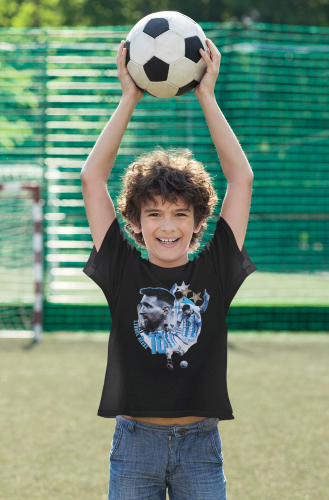 DZIECIĘCA BAWEŁNIANA KOSZULKA NA PREZENT PIŁKA NOŻNA LIONEL MESSI 10 5