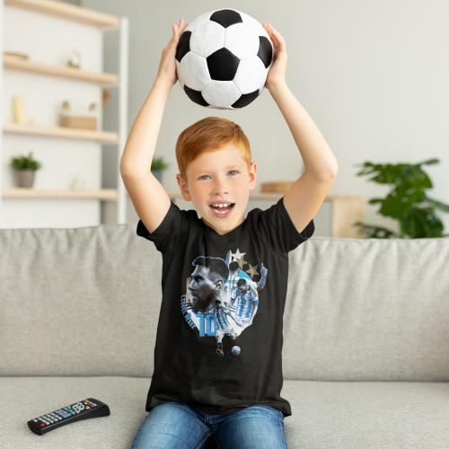 DZIECIĘCA BAWEŁNIANA KOSZULKA NA PREZENT PIŁKA NOŻNA LIONEL MESSI 10 6