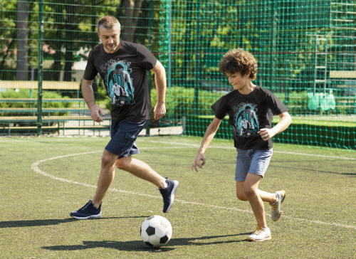 DZIECIĘCA BAWEŁNIANA KOSZULKA NA PREZENT PIŁKA NOŻNA LIONEL MESSI ARGENTYNA 7