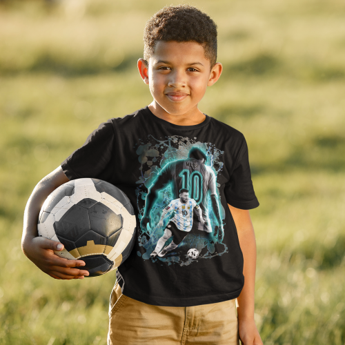 DZIECIĘCA BAWEŁNIANA KOSZULKA NA PREZENT PIŁKA NOŻNA LIONEL MESSI ARGENTYNA 4