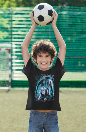 DZIECIĘCA BAWEŁNIANA KOSZULKA NA PREZENT PIŁKA NOŻNA LIONEL MESSI ARGENTYNA 5