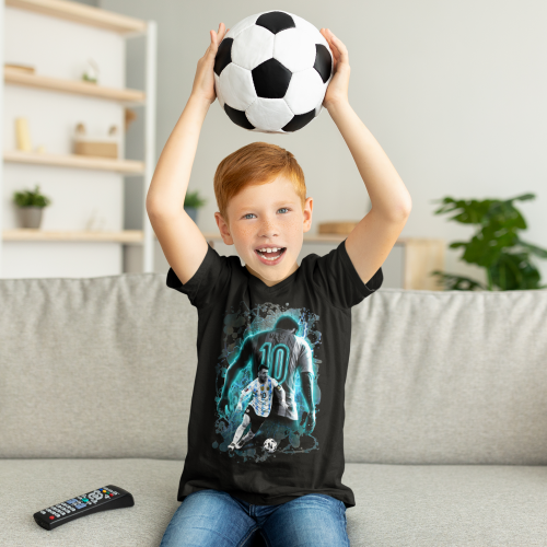 DZIECIĘCA BAWEŁNIANA KOSZULKA NA PREZENT PIŁKA NOŻNA LIONEL MESSI ARGENTYNA 6