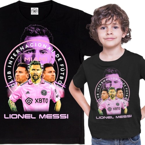 DZIECIĘCA BAWEŁNIANA KOSZULKA NA PREZENT PIŁKA NOŻNA LIONEL MESSI INTER MIAMI 1