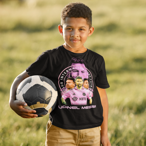 DZIECIĘCA BAWEŁNIANA KOSZULKA NA PREZENT PIŁKA NOŻNA LIONEL MESSI INTER MIAMI 4