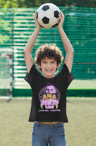 DZIECIĘCA BAWEŁNIANA KOSZULKA NA PREZENT PIŁKA NOŻNA LIONEL MESSI INTER MIAMI 5