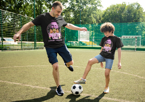 DZIECIĘCA BAWEŁNIANA KOSZULKA NA PREZENT PIŁKA NOŻNA LIONEL MESSI INTER MIAMI 7