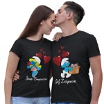 ZESTAW KOSZULEK WALENTYNKOWYCH LOVE PREZENT NA WALENTYNKI DLA PARY SMERFETKA I ZGRYWUS SMERFY