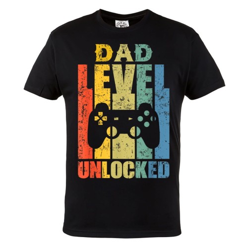 KOSZULKA MĘSKA DLA TATY NA DZIEŃ OJCA DAD LEVEL UNLOCKED 1