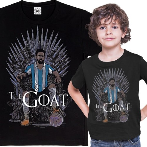 DZIECIĘCA BAWEŁNIANA KOSZULKA NA PREZENT PIŁKA NOŻNA LIONEL MESSI THE GOAT 1