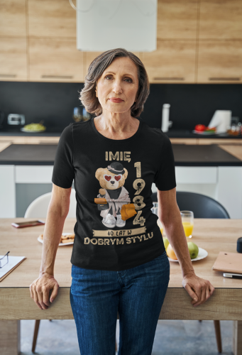 PERSONALIZOWANA DAMSKA KOSZULKA PREZENT NA 40 URODZINY 1984 STYLOWY MIŚ PODAJ IMIĘ TORBA GRATIS 6