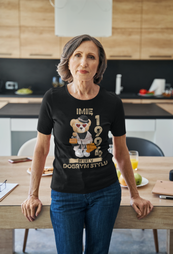 PERSONALIZOWANA DAMSKA KOSZULKA PREZENT NA 30 URODZINY 1994 STYLOWY MIŚ PODAJ IMIĘ TORBA GRATIS 6