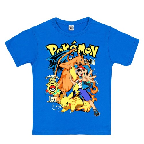 DZIECIĘCA KOSZULKA NA PREZENT POKEMONY ASH PIKACHU CHARIZARD 2
