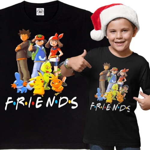 DZIECIĘCA KOSZULKA NA PREZENT POKEMON FRIENDS PRZYJACIELE ANIME 1