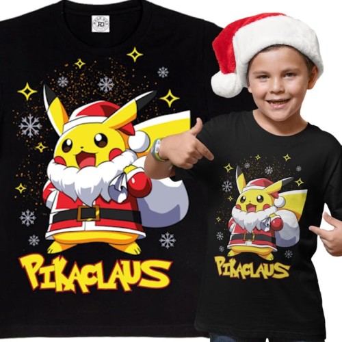DZIECIĘCA KOSZULKA NA PREZENT POKEMON ANIME PIKACLAUS ŚWIĄTECZNY PIKACHU 1