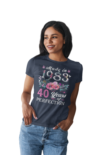  DAMSKA KOSZULKA URODZINOWA NA 40 URODZINY MADE IN 1983 VINTAGE 