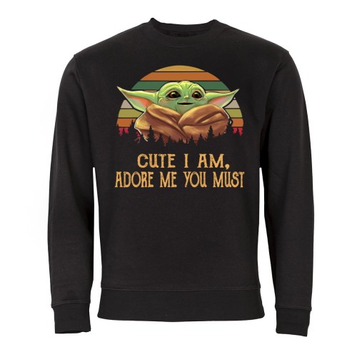 MĘSKA BLUZA FILMOWA STAR WARS GWIEZDNE WOJNY BABY YODA CUTE I AM, ADORE ME YOU MUST 1