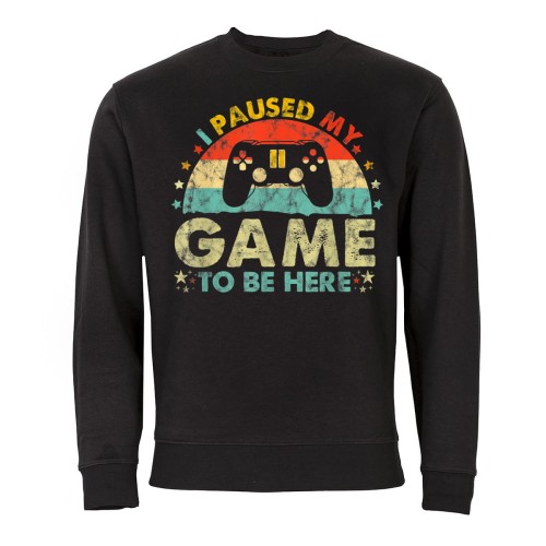 MĘSKA BLUZA DLA GRACZA GAMINGOWA VINTAGE I PAUSED MY GAME TO BE HERE