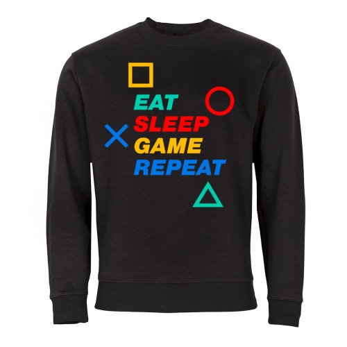 MĘSKA BLUZA DLA GRACZA GAMINGOWA EAT SLEEP GAME REPEAT 1