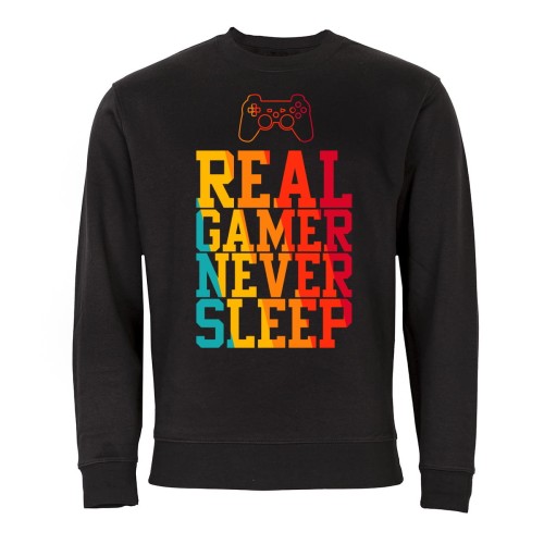 MĘSKA BLUZA DLA GRACZA GAMINGOWA REAL GAMER NEVER SLEEP 1