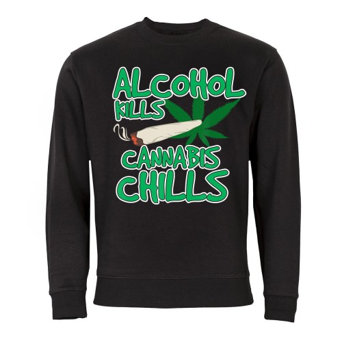 MĘSKA BLUZA MARIHUANA WEED ALCOHOL KILLS CANNABIS CHILLS 1
