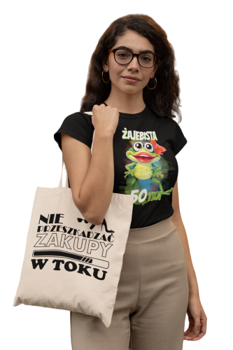DAMSKA KOSZULKA PREZENT NA 50 URODZINY ŻAJEBISTA 50TKA TORBA GRATIS 3