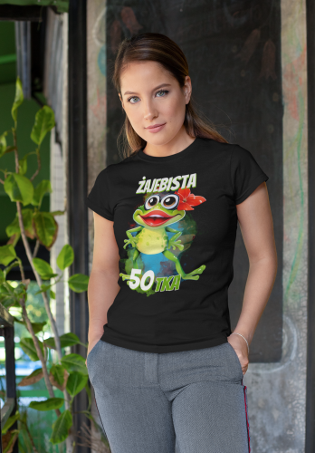 DAMSKA KOSZULKA PREZENT NA 50 URODZINY ŻAJEBISTA 50TKA TORBA GRATIS 6