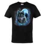 KOSZULKA MĘSKA Z WILKIEM WOLF ANIMAL DZIKIE ZWIERZĘ WILK KSIĘŻYC