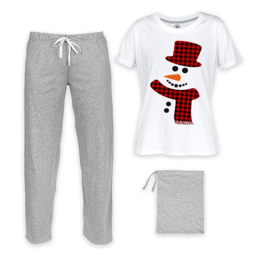 PIŻAMA DAMSKA NA ŚWIĘTA ZIMOWA BAŁWANEK 1