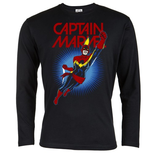 MARVEL KOSZULKA MĘSKA Z DŁUGIM RĘKAWEM CAPITAN MARVEL 