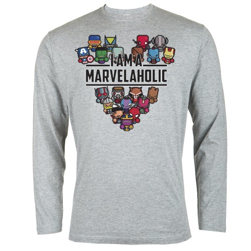 MARVEL KOSZULKA MĘSKA Z DŁUGIM RĘKAWEM I AM MARVELOHOLIC 