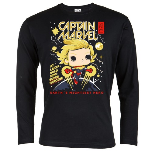MARVEL KOSZULKA MĘSKA Z DŁUGIM RĘKAWEM CAPITAN MARVEL  EARTH'S MIGHTIEST HERO