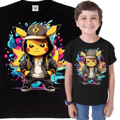 DZIECIĘCA KOSZULKA NA PREZENT POKEMONY PIKACHU W DRESIE DLA FANA ANIME 1