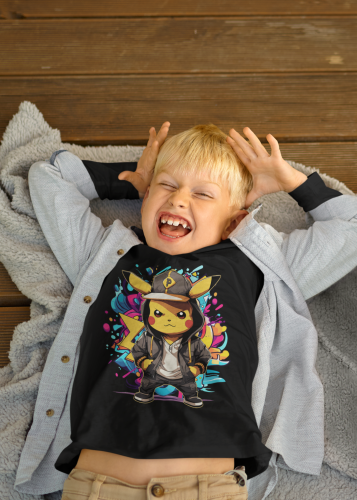 DZIECIĘCA KOSZULKA NA PREZENT POKEMONY PIKACHU W DRESIE DLA FANA ANIME 7