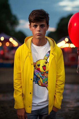 DZIECIĘCA KOSZULKA NA PREZENT POKEMONY KOLOROWY PIKACHU ANIME 7