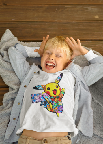 DZIECIĘCA KOSZULKA NA PREZENT POKEMONY KOLOROWY PIKACHU ANIME 8