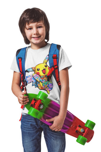 DZIECIĘCA KOSZULKA NA PREZENT POKEMONY KOLOROWY PIKACHU ANIME 6