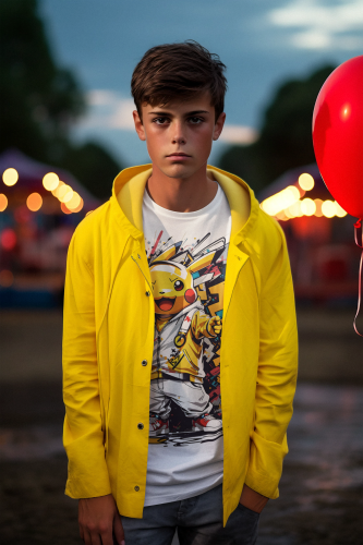 DZIECIĘCA KOSZULKA NA PREZENT POKEMON PIKACHU W DRESIE ANIME 8