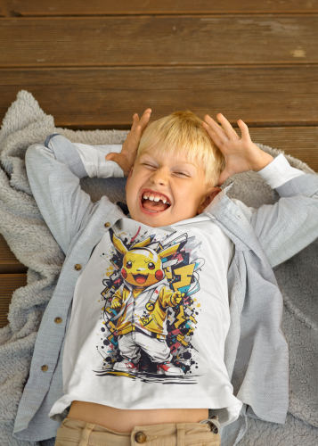 DZIECIĘCA KOSZULKA NA PREZENT POKEMON PIKACHU W DRESIE ANIME 7